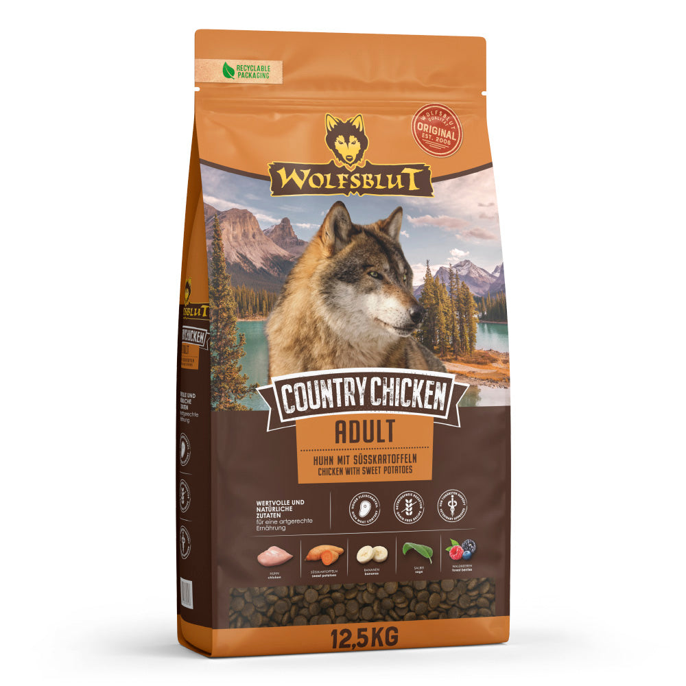 Wolfsblut Country Chicken Adult Trockenfutter 12,5 kg â Hundefutter mit Huhn